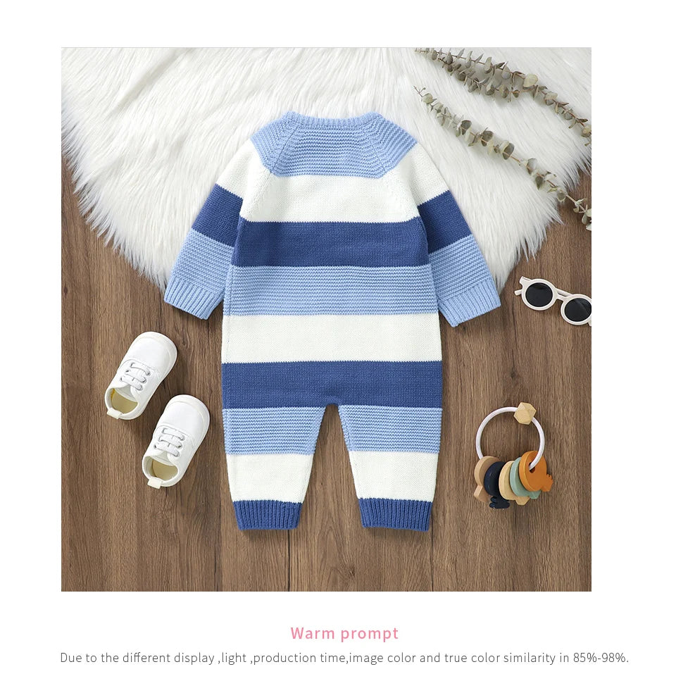Striped Knit Baby Romper for Everyday Comfort
