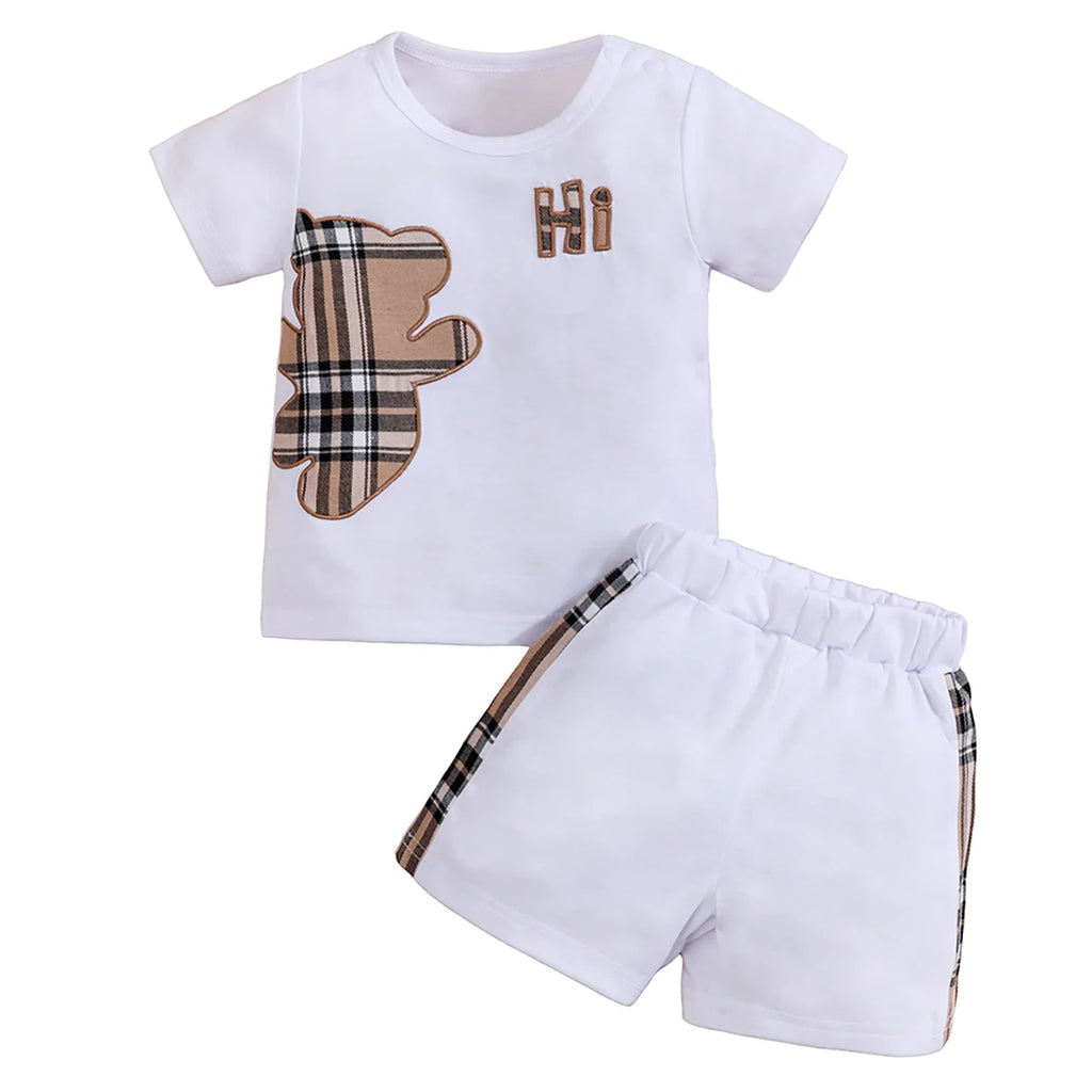 Cute Bear Baby Shorts Set 2pcs
