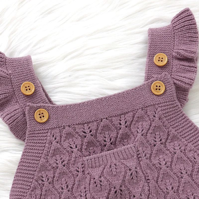 Comfy Knit Baby Sleeveless One Piece Romper Set for Infant