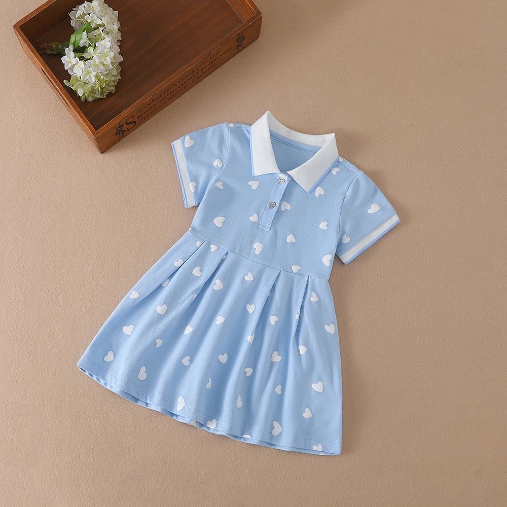 Little Heart Princess Short Sleeve Dress