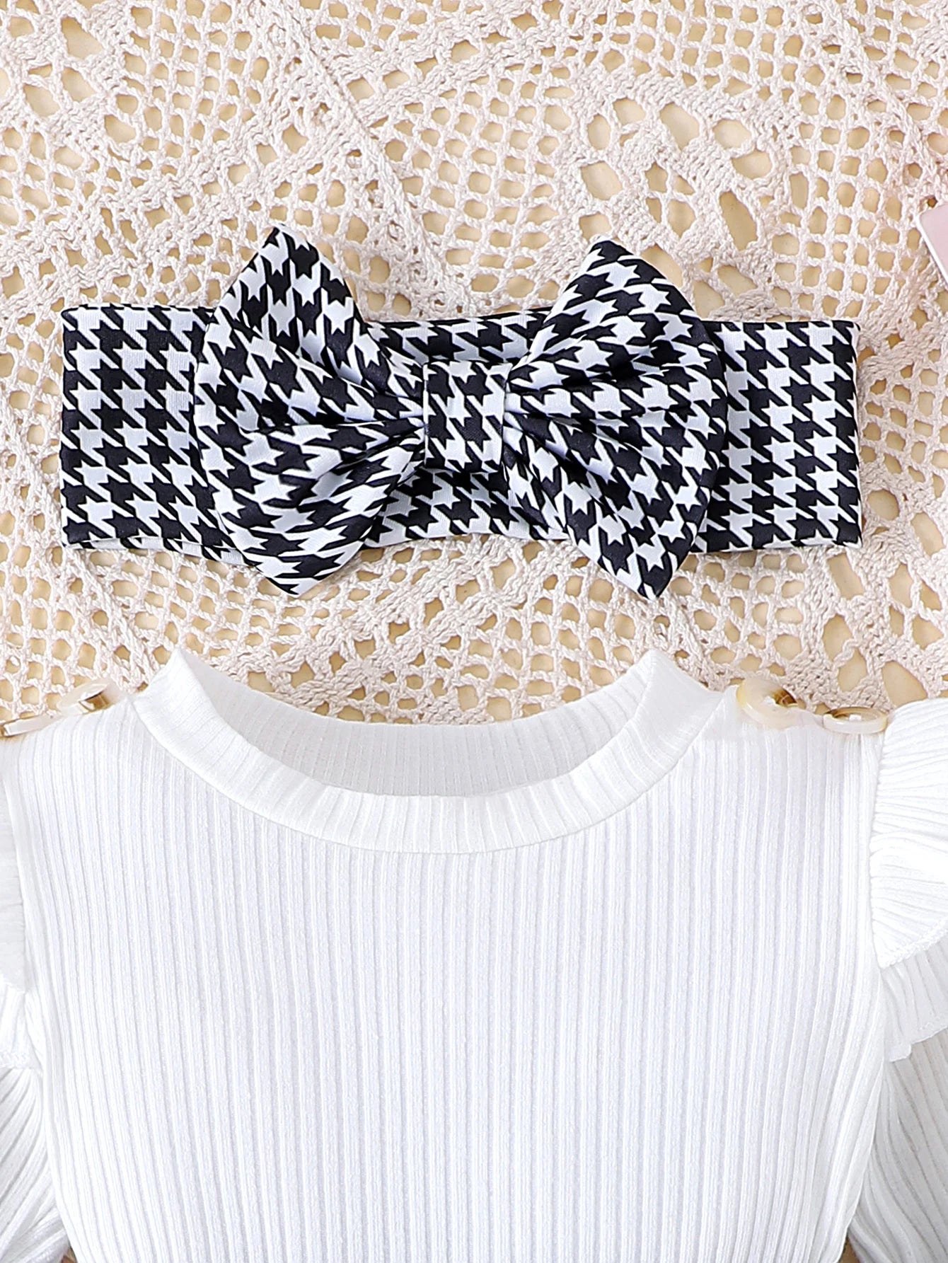 Sweet Autumn Baby Girl Dress Set with Bow Headband and Tights