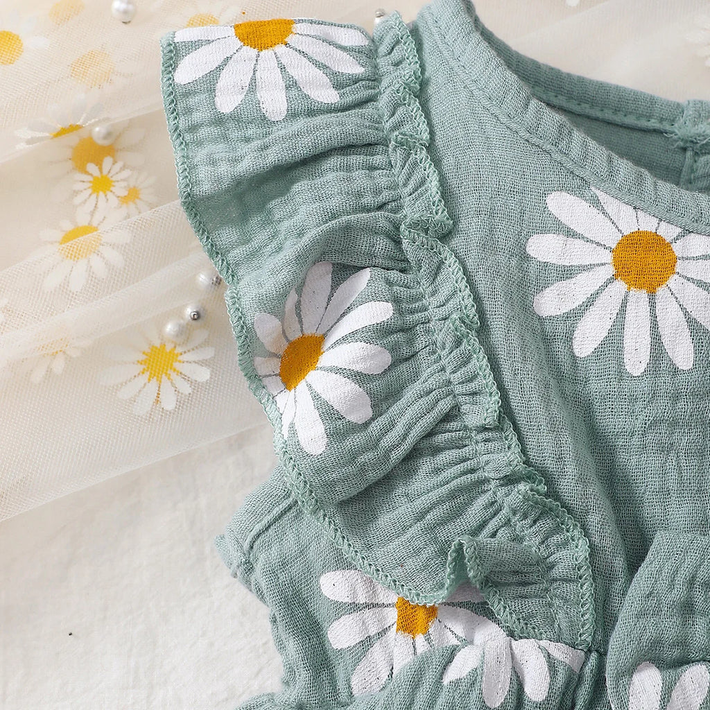 Blooming Daisy Summer Sleeveless Casual  Dress