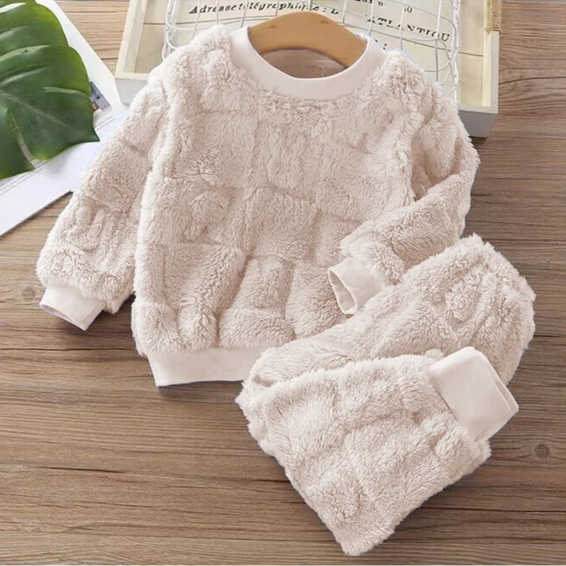 Korean Cloud Soft Kids Fleece Pajama Set