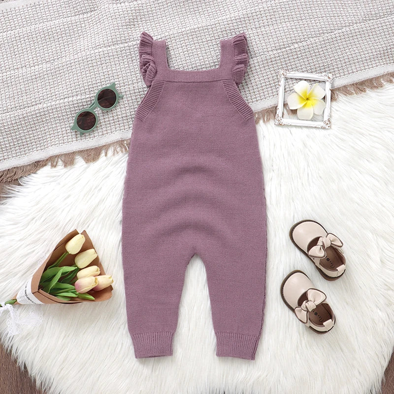 Comfy Knit Baby Sleeveless One Piece Romper Set for Infant