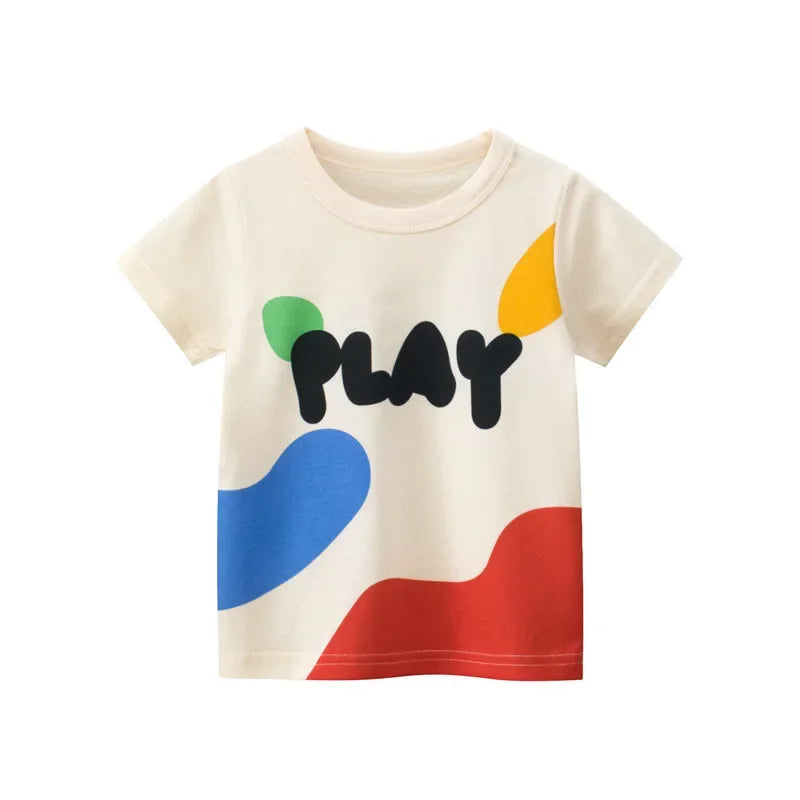 Graffiti Print Everyday Fun Kids Cotton Graphic Shirt