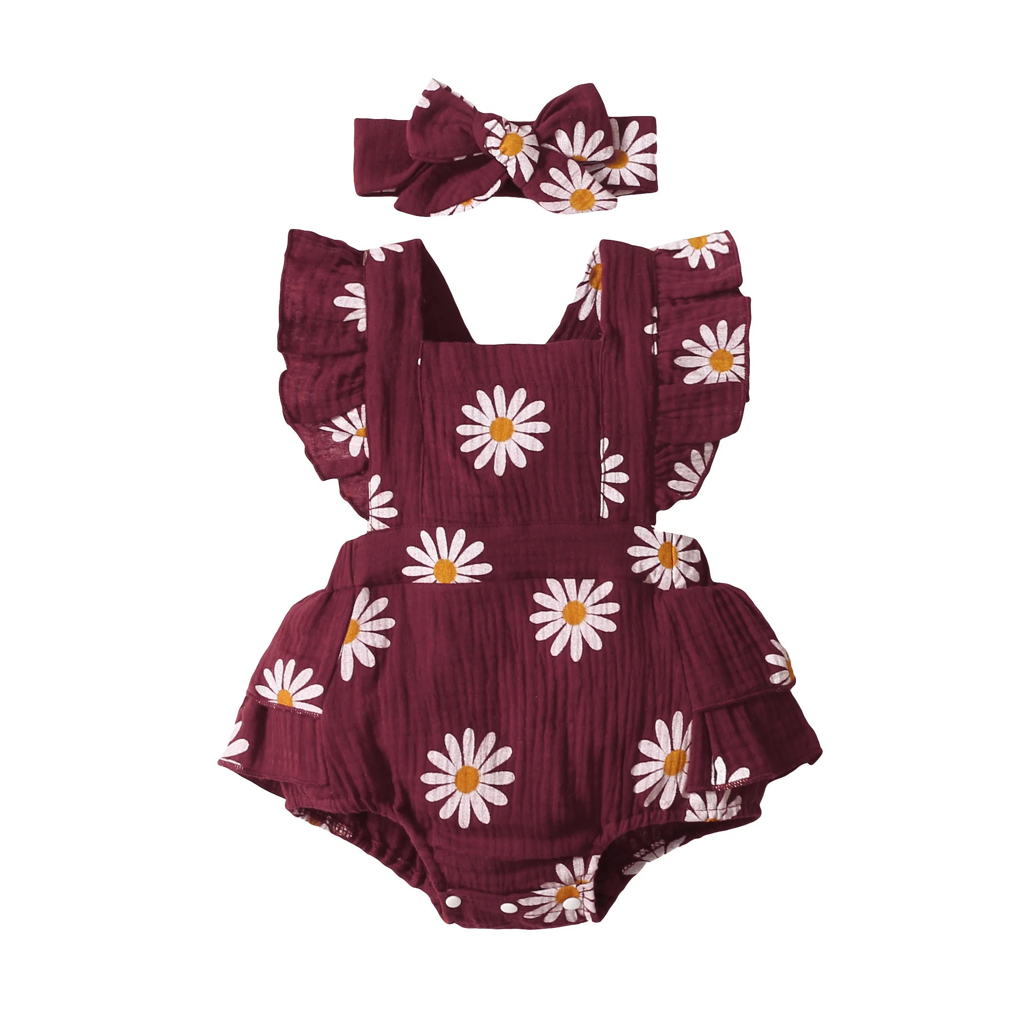 Sunny Daisy Sunflower Baby Romper Set