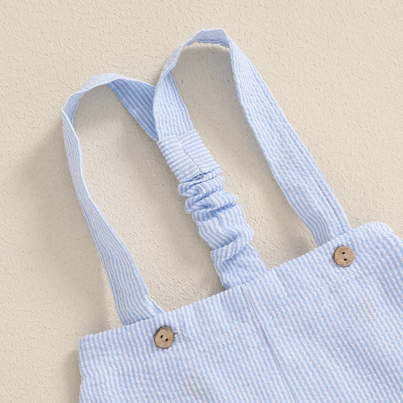 Classic Little Gentleman Romper and Suspender Shorts Set