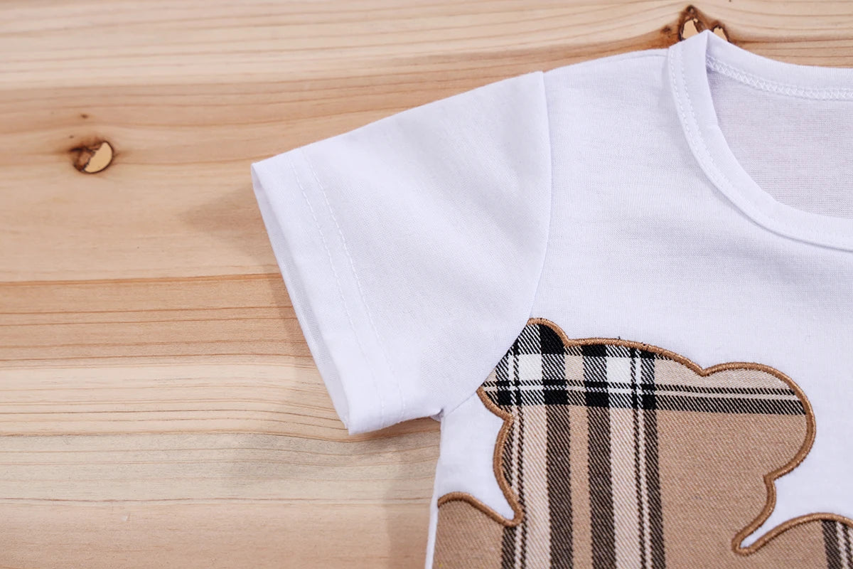 Cute Bear Baby Shorts Set 2pcs