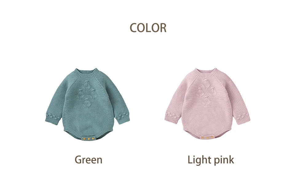 Adorable Baby Knit Bodysuits Long Sleeve Romper