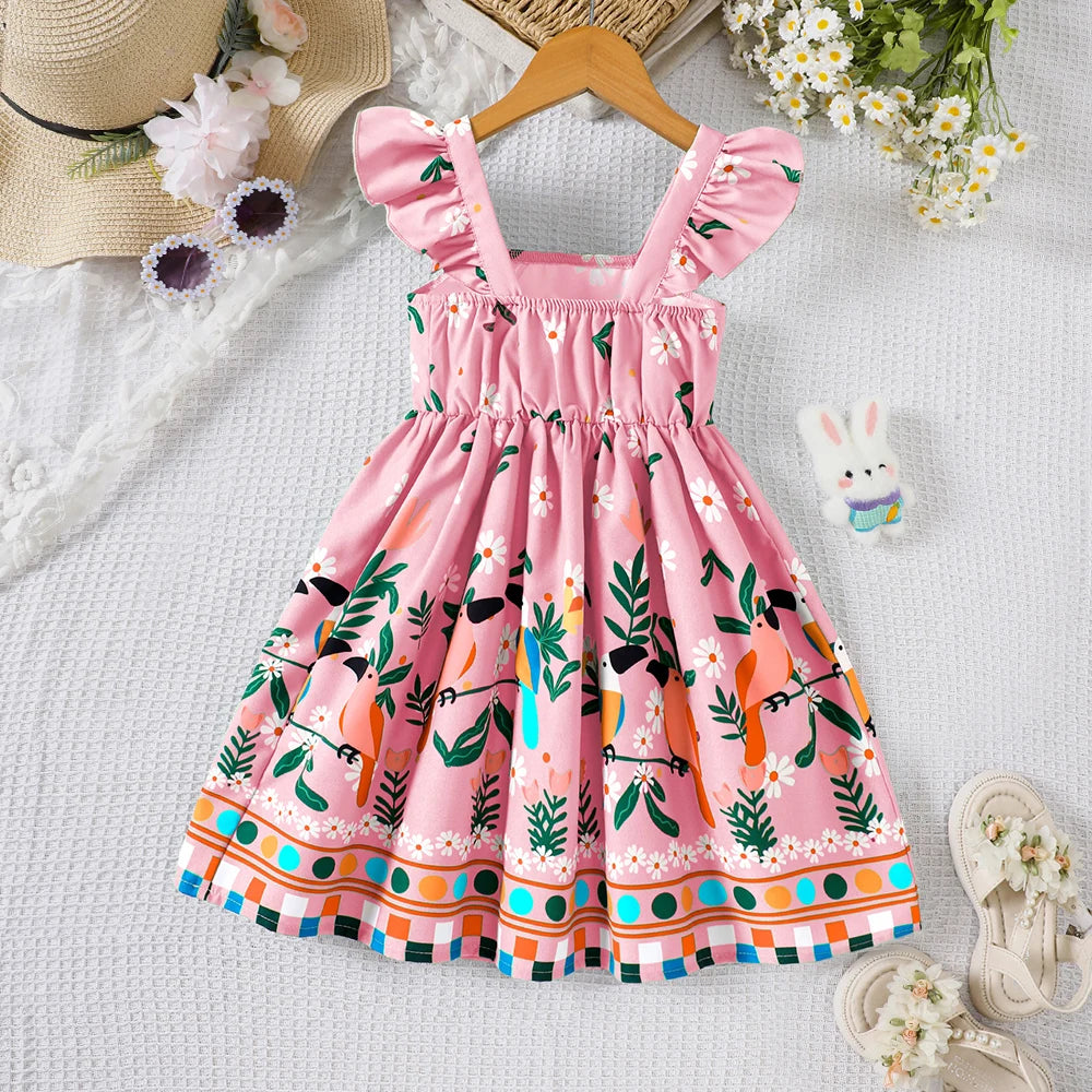 Sunny Garden Girls Flutter Sleeve Dress