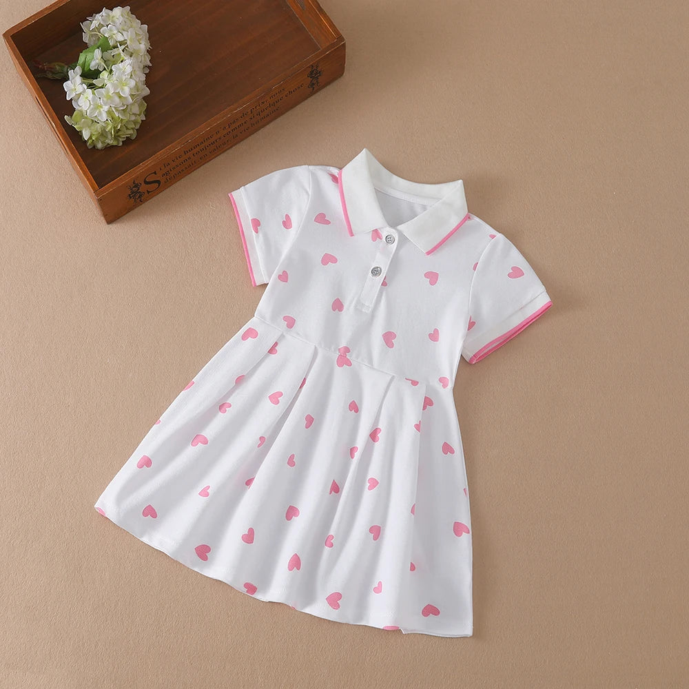 Little Heart Princess Short Sleeve Dress