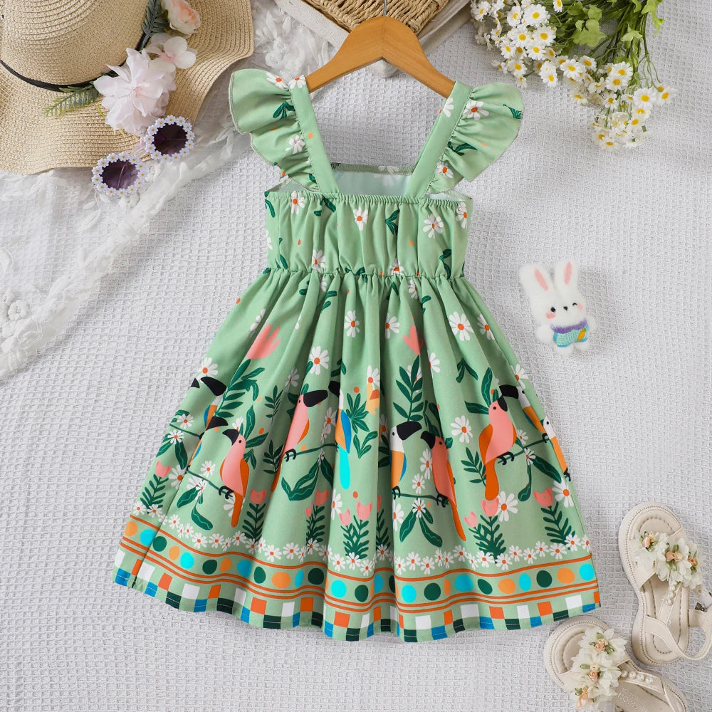 Sunny Garden Girls Flutter Sleeve Dress