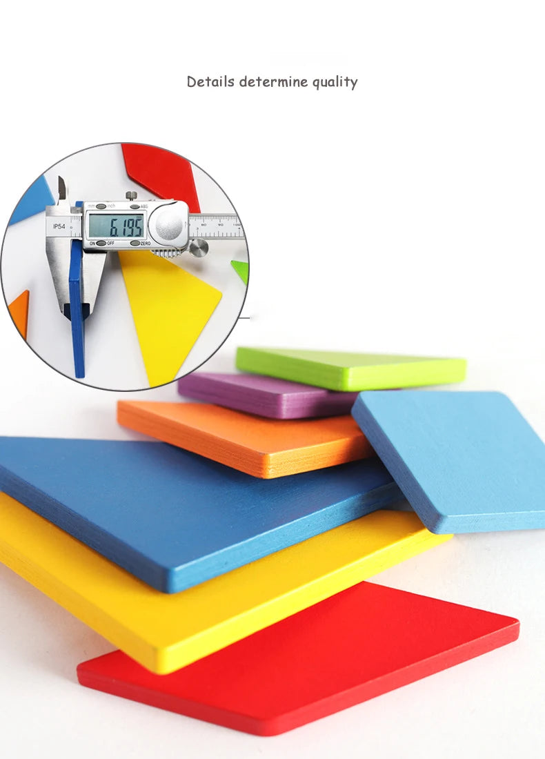 Colorful Shape Matching Tangram Puzzle Box
