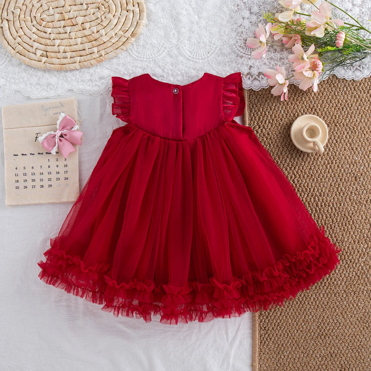 Adorable Baby Girl Chiffon Bow Dress