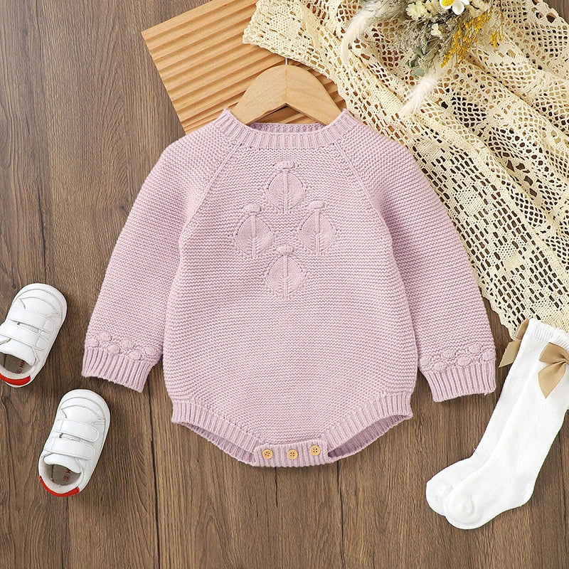 Adorable Baby Knit Bodysuits Long Sleeve Romper