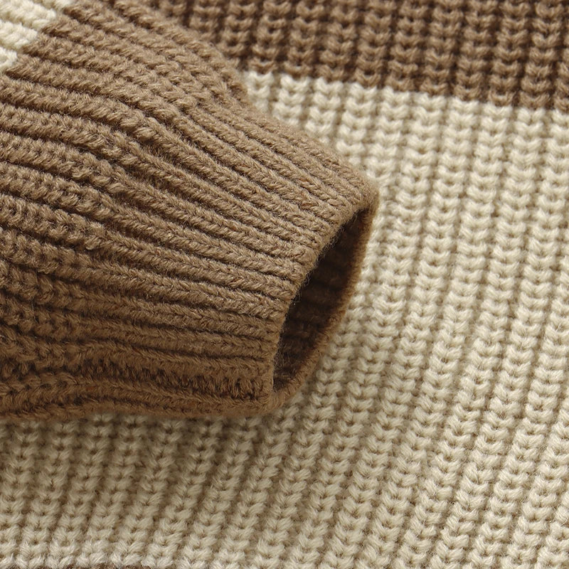 Warm Colorblock Toddler Knit Sweater for Cool Weather